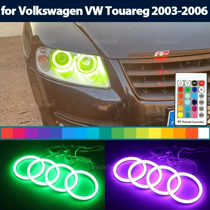 

Для Volkswagen VW Touareg 2003 2004 2005 2006 супер яркие 16 цветов кольца хлопок светодиодный пульт дистанционного управления ангельские глазки фары