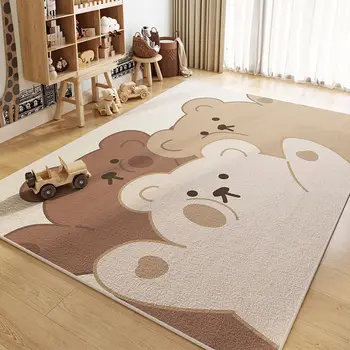 Children's Room Crystal PileRug Living Room Bedroom Crawl Mat Reading Area Baby Play Crawl Mat Bedroom Rug