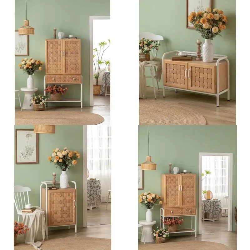 Farmhouse Retro 2 Door Solid Wood Buffet Cabinet Kitchen Living Room Sideboard Storage Locker