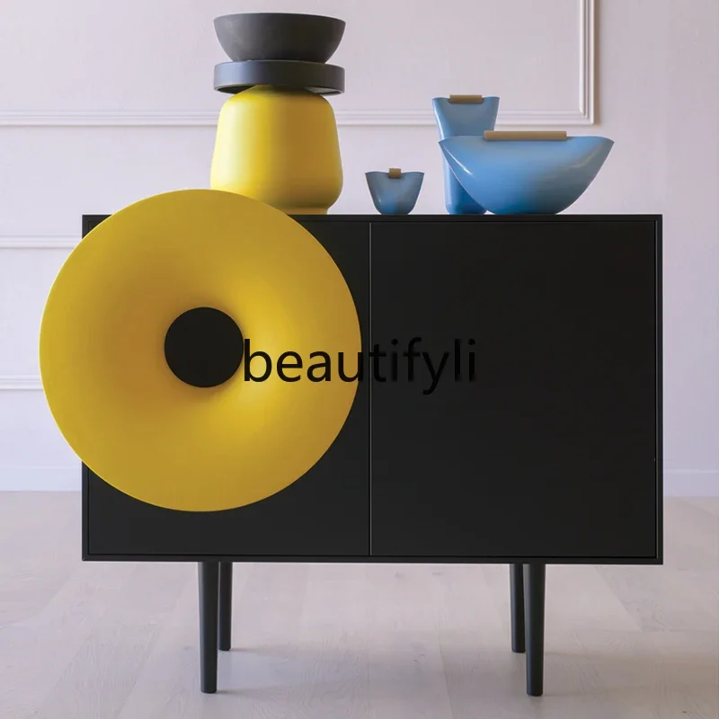 

Nordic speaker side cabinet creative light luxury high-end dining side cabinet personalized paint tea cabinet