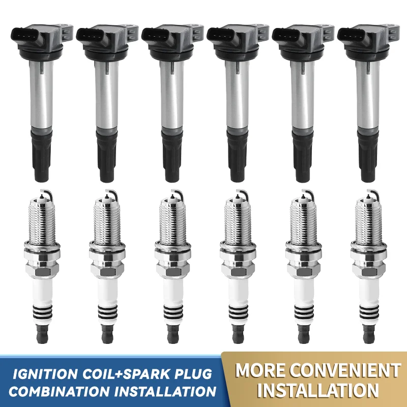 

6PCS Ignition Coils 9091902255 UF487 Iridium Spark Plugs for Toyota RAV4 for Elfa for Hanlanda for Senna for Asian dragon