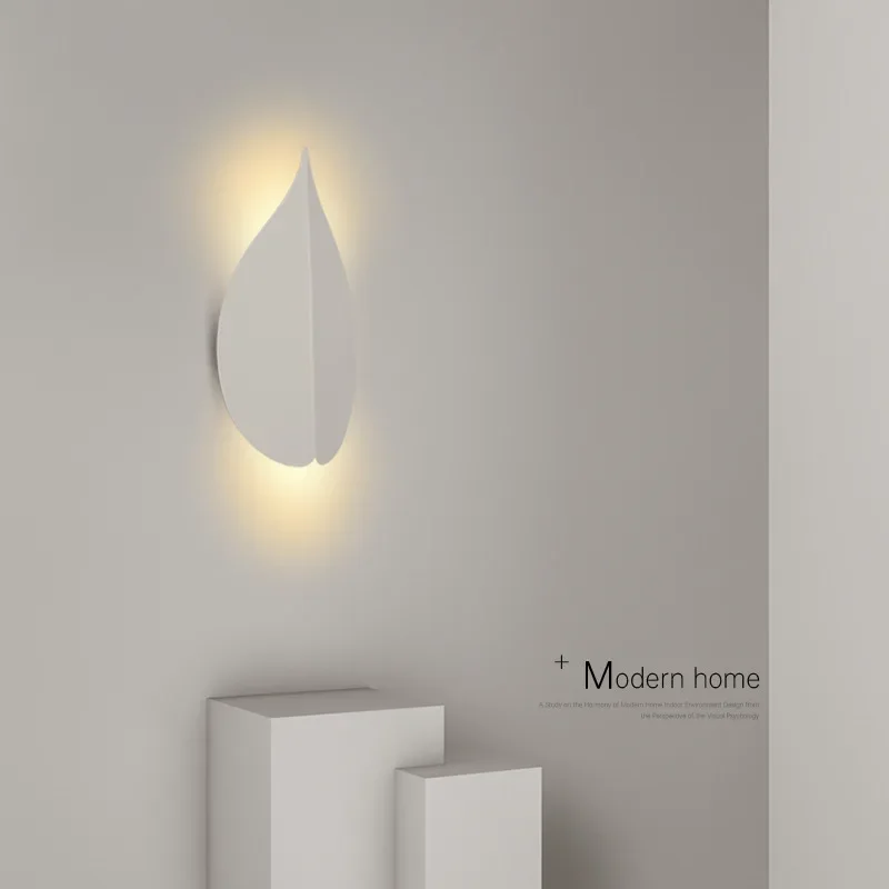 Imagem -03 - Modern Minimalista Nordic Folha Led Lâmpada de Parede Fundo Cabeceira Escadaria Sala de Estar Decorativa Luminárias Interiores