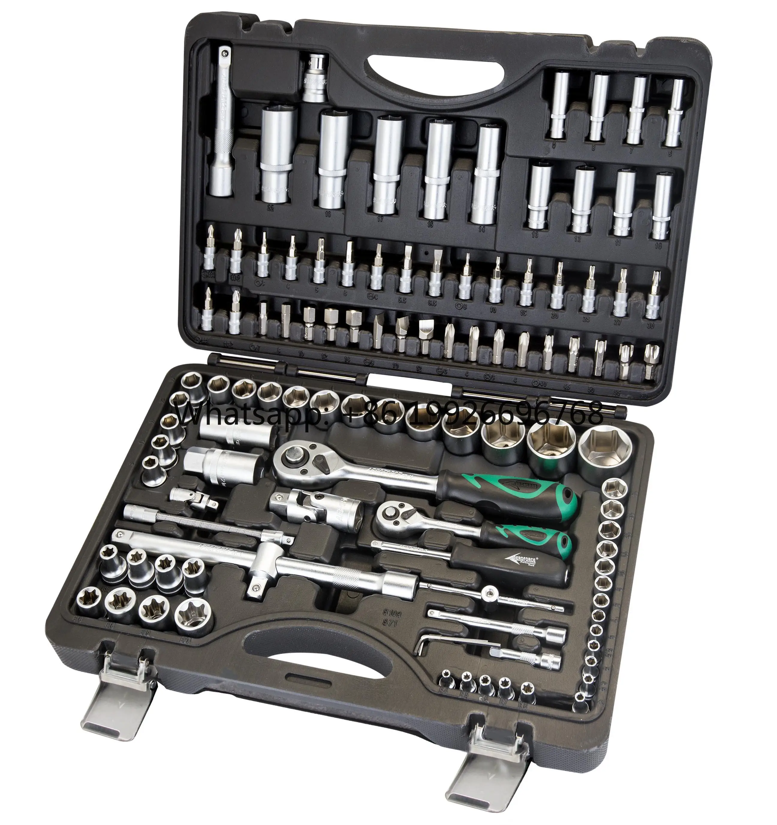 

AE-S109 109Pcs 1/4''&1/2'' Ratchet Wrench Socket Bits Hand Tool Set for Household and Car Repair