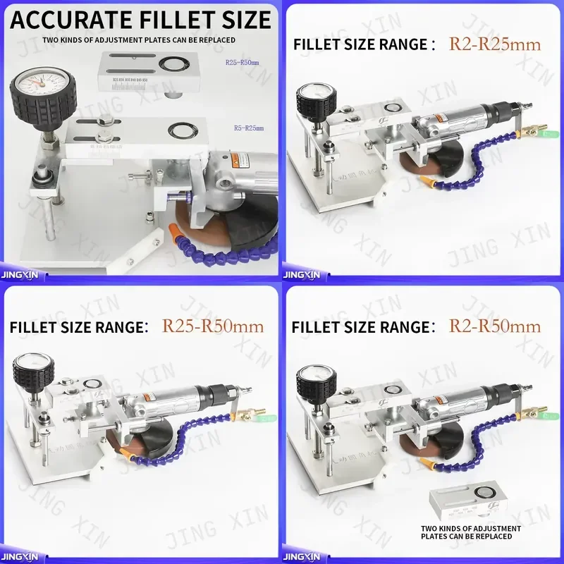 Custom for Pneumatic Glass Chamfering Machine R2-R50MM Small Angle Grinder Fillet Right Angle Ceramic Tile Stone Polishing