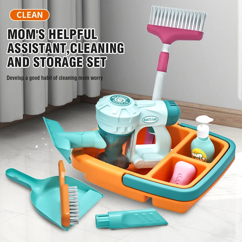 

11Piece Housekeeping Toys Role Play Games Housework Cleaning Toys Kit Simulated Brooms and Mops Kids Xmas Newyear Gift