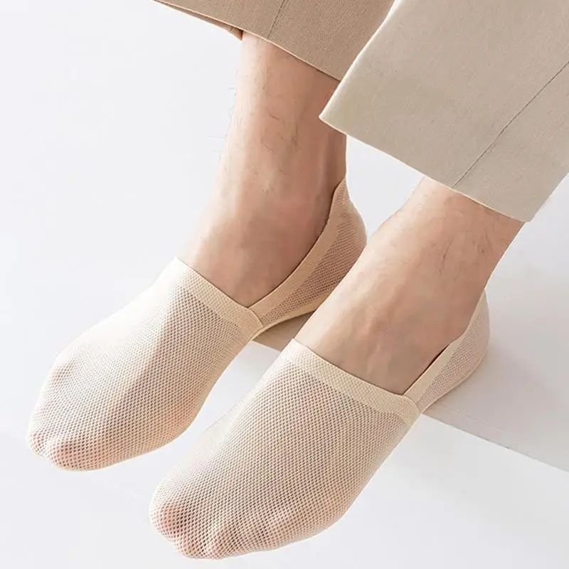 4 Paar Herren-Bootssocken, dünn, atmungsaktiv, weich, lässig, sommerlich, unsichtbare Socken, hochwertige, einfarbige, rutschfeste, niedrig geschnittene Socken. – Detail 8