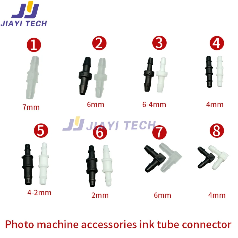 Ink Tube Connector 5pcs/Pack Straight/L Shape Eco Solvent UV Hose Joint Tube Connecting Pipe For Epson XP600/DX5/DX7 Printer