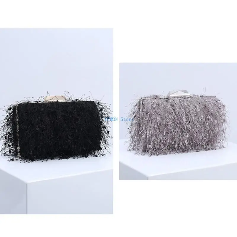 D0UD Simple Tassels Clutch Purse Wallet Handbag Evening Clutch Bag Party Shoulder Bag