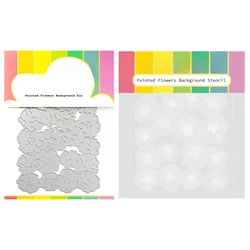 2024 New Painted Flowers Background Metal Cutting Dies and Stencil Sets Scrapbooking For DIY Craft Greeting Card Making no Stamp