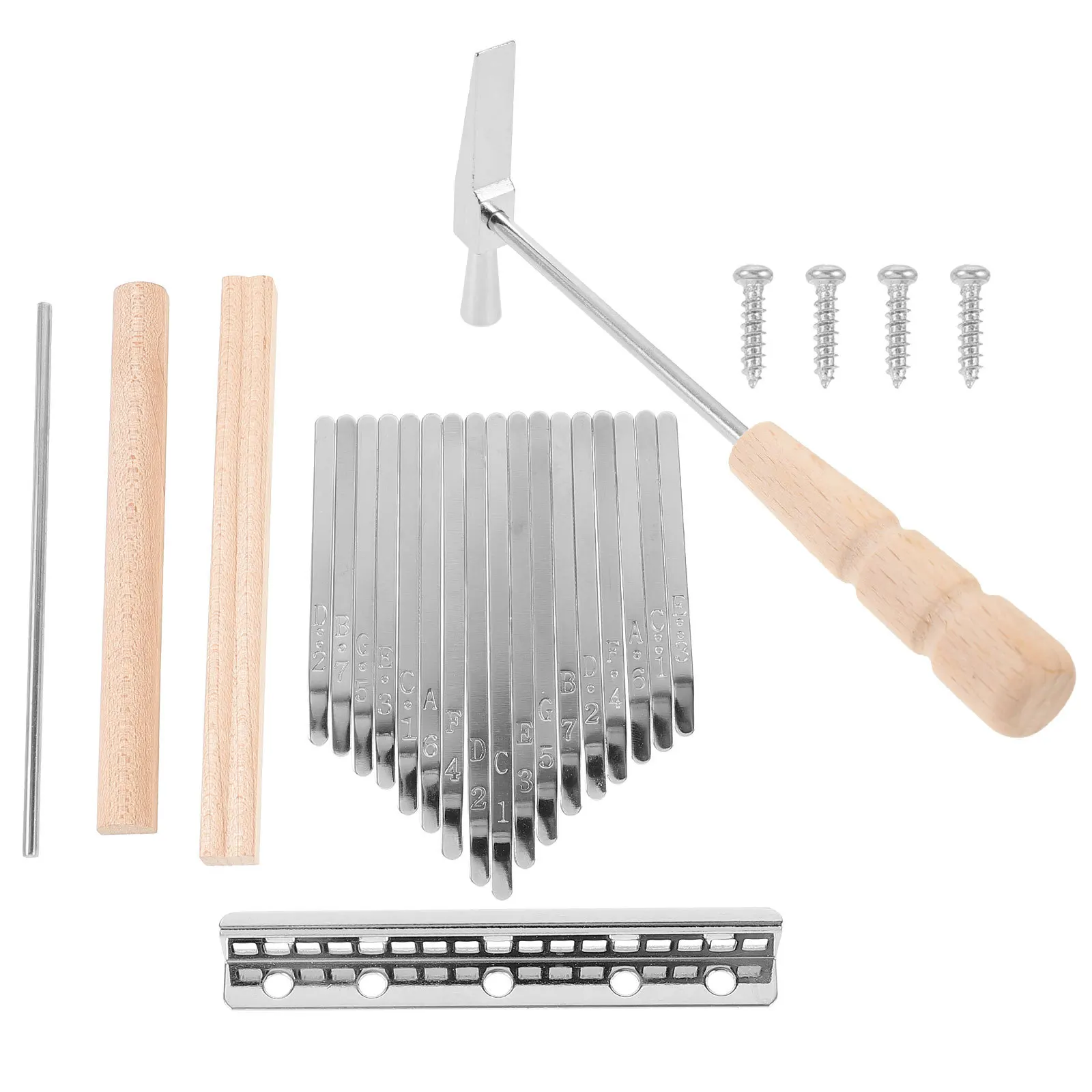 

1Set Thumb Piano Accessories DIY Kalimba Assembly Set 17-Tone Musical Instrument Kit Homemade Thumb Piano DIY Kalimba Parts Set