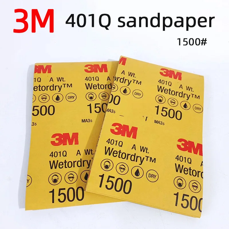 100PCS Original Authentic 3M401Q Water Abrasive Paper P1500 Car Beauty Paint Scratch Polishing Repair