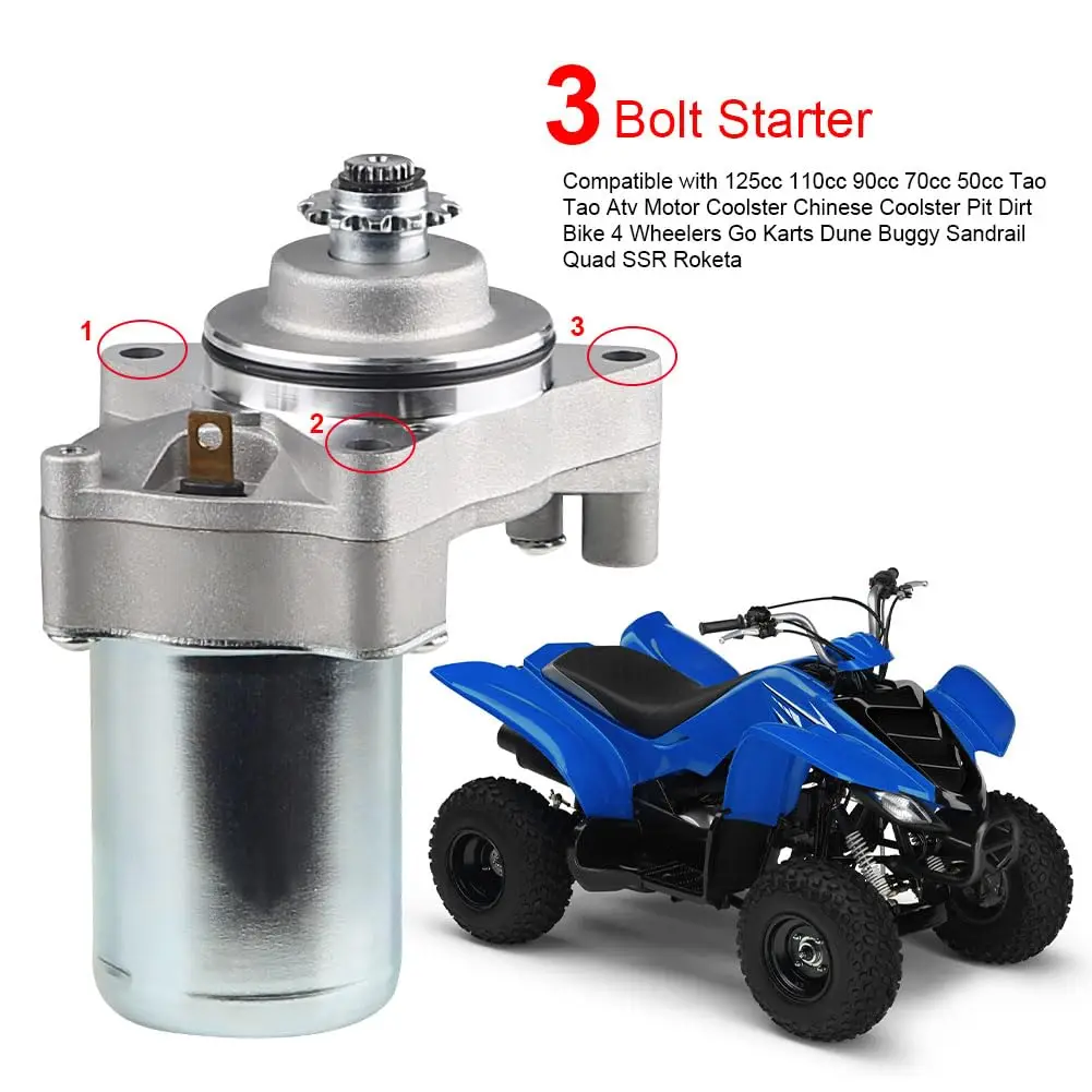 Motorcycle Starter Motor Electric Starter For Tao Tao 50cc 70cc 90cc 110cc 125cc 4 Wheelers ATV Motor Starter Accessories 12V