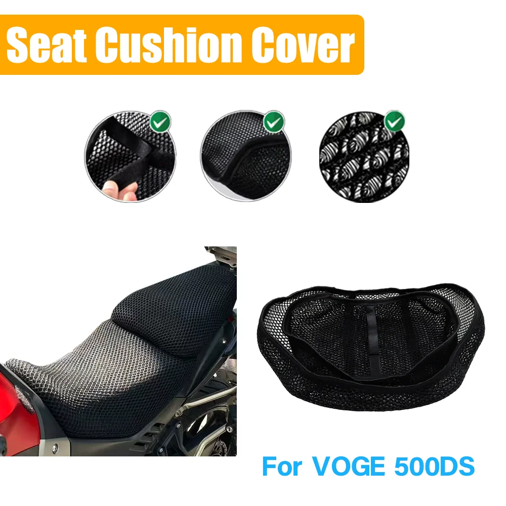 For VOGE 500DS 500 DS 3D Mesh Motorcycle Seat Cover Breathable Airflow Cushion Waterproof Sunproof Saddle