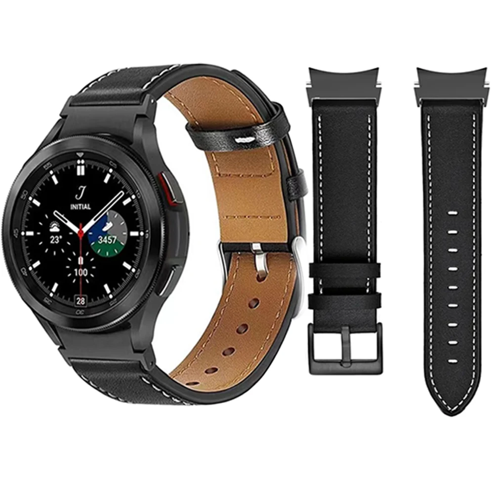Кожаный ремешок для часов Samsung Galaxy Watch 5 Pro 45 мм 44 мм 40 мм/Galaxy Watch 4 Classic 42 мм 46 мм Смарт-часы спортивный браслет