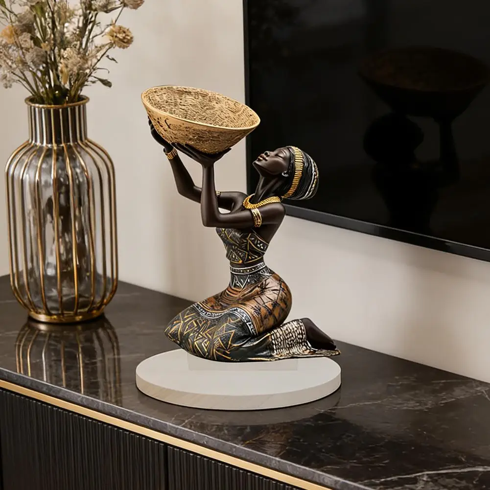 Adornos acrílicos planos 2D de mujer africana rezando, figura decorativa de mesa - Estilo Art Deco, decoración perfecta para el hogar y el escritorio.