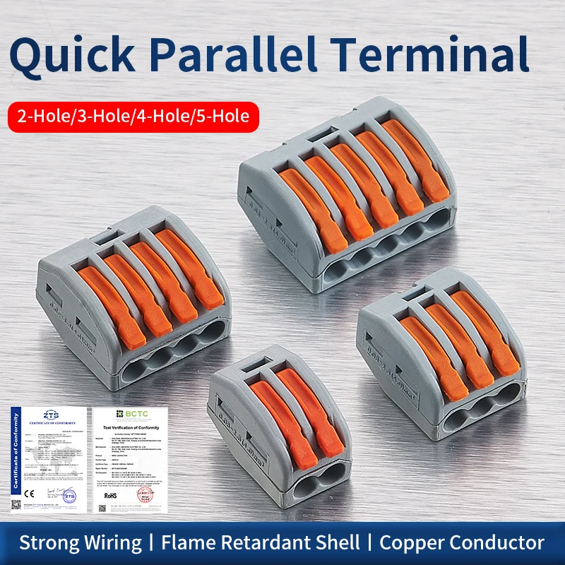 JINH 50 piezas conectores rápidos de cable CMK 41 de palanca 3 4 5 puertos bloque de terminales eléctrico para cable 0.08-4mm²/ 28-11AWG