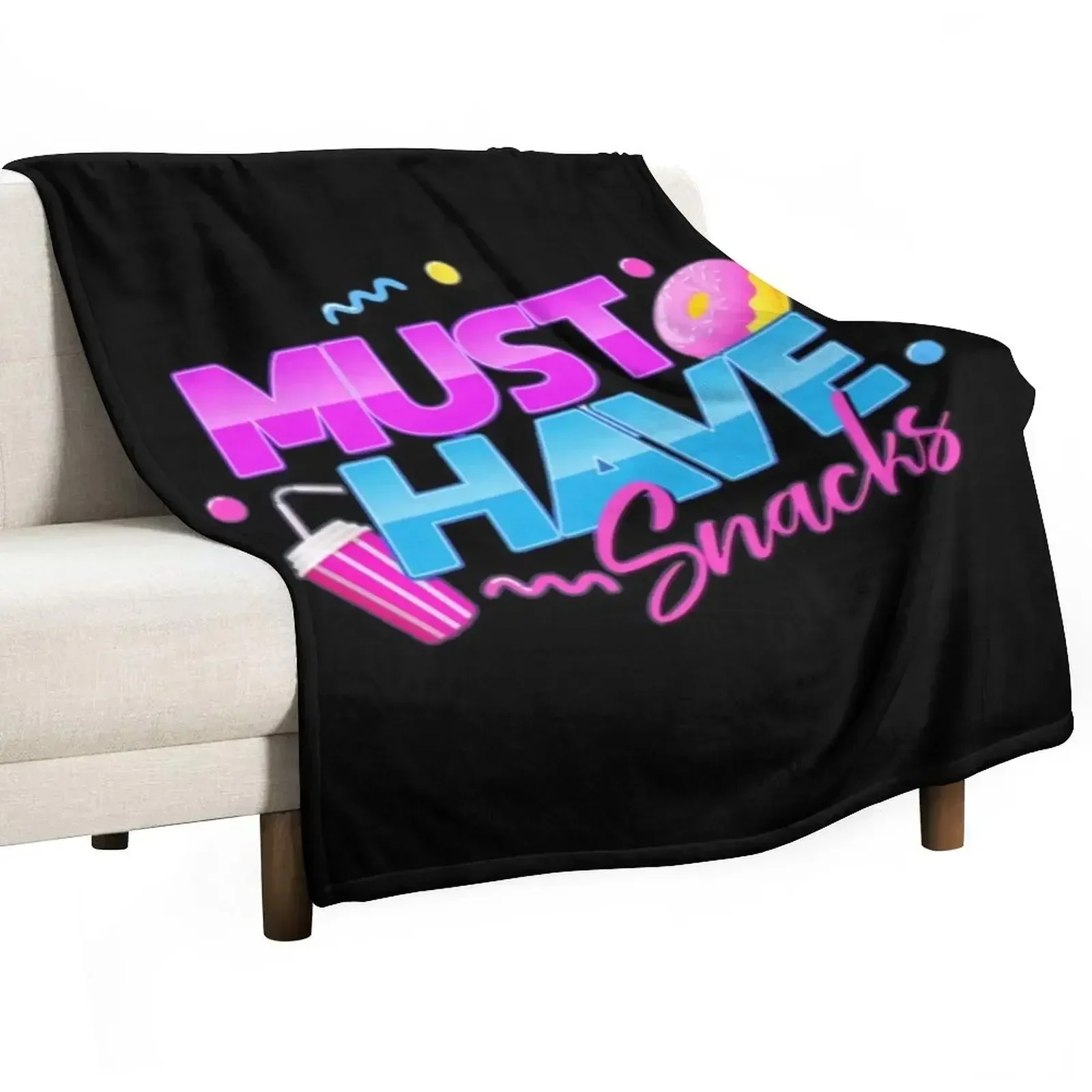 MHS Must Have Snacks Throw Blanket Giant Sofa warm winter Personalized Gift Decorative Beds Blankets