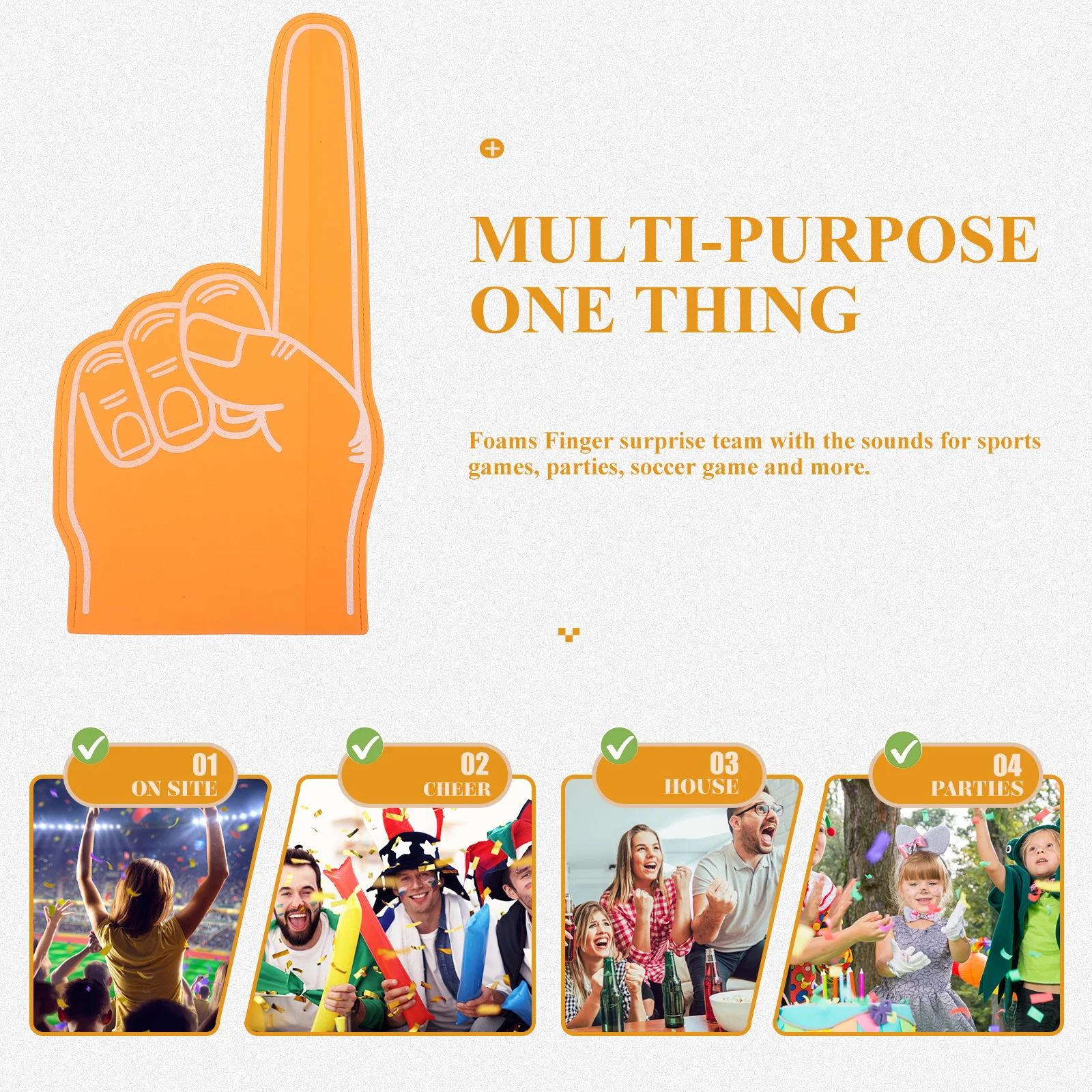 

3Pcs Reusable Foam Fingers Fun Cheer Hands for Sports Rallies Parties Festival Celebrations Fan Props Party Supplies Group