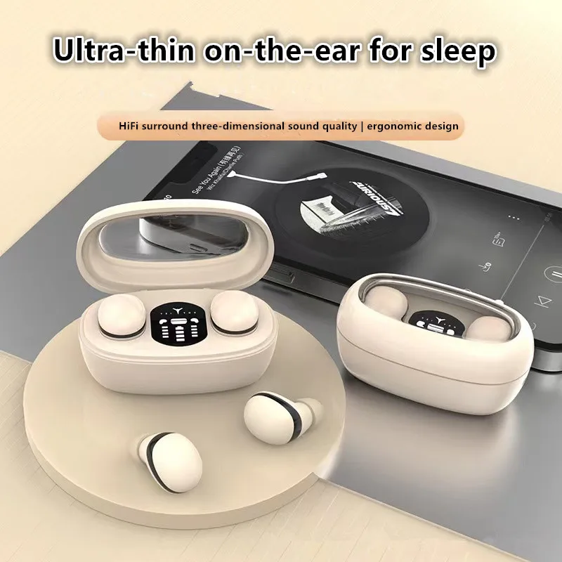 Invisible mini sleep Earbuds wireless Bluetooth earphones in the ear hidden  long battery life high-definition call headphones