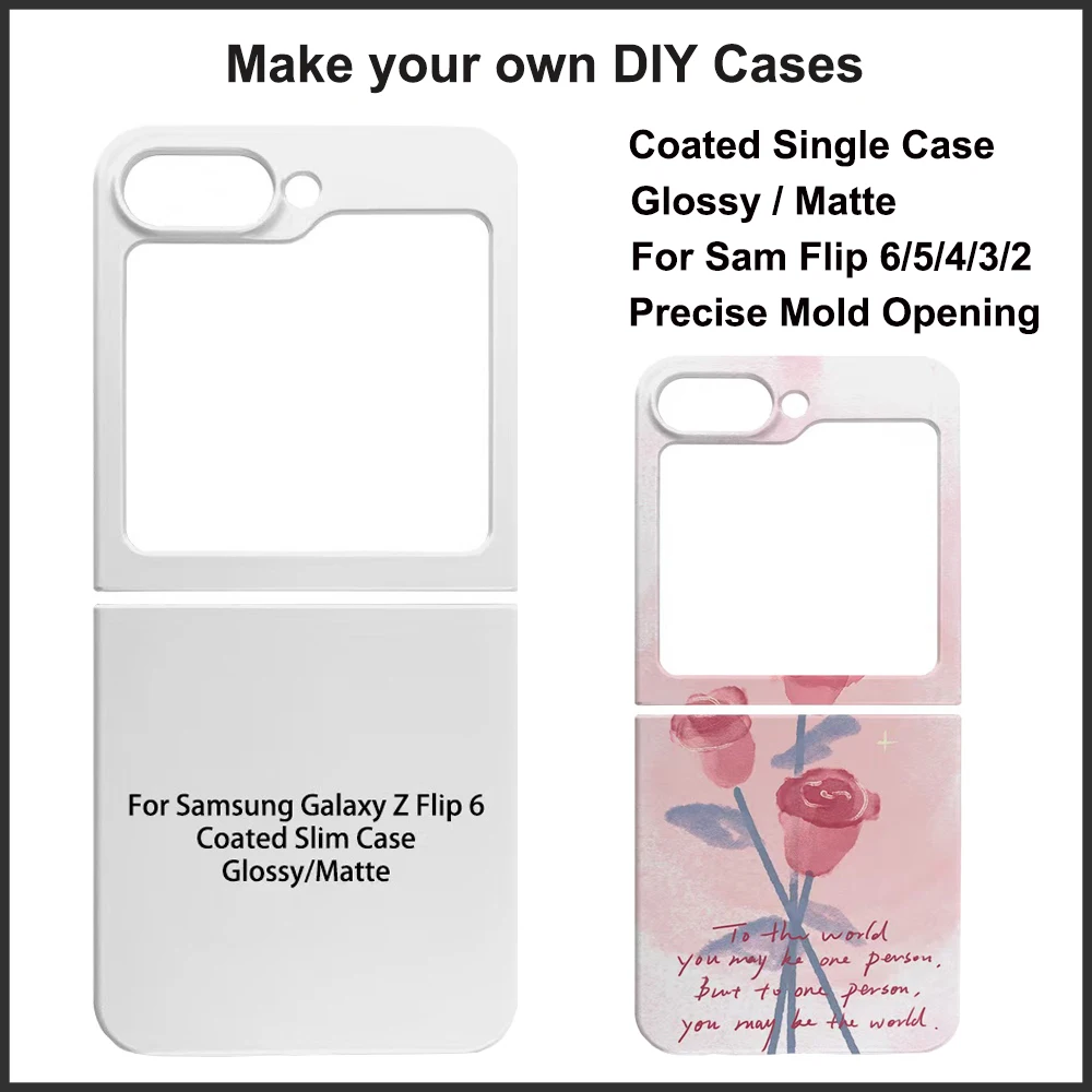 

10pcs Coated Printing Cases for Samsung Z flip 6 5 4 2 3D Sublimation PC Single Layer Customize Photo Heat Press Mobile Covers