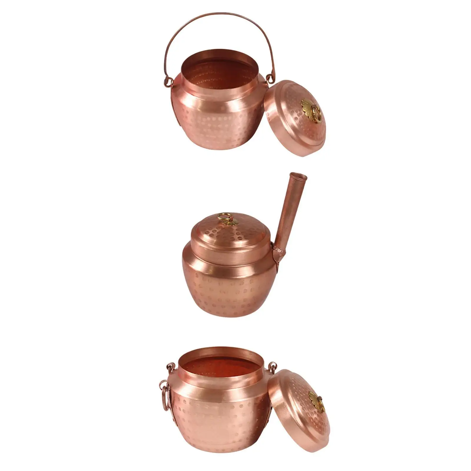 

Copper Pot with Lid Small Copper Hot Pot Stockpot for Home Cooking Kitchen