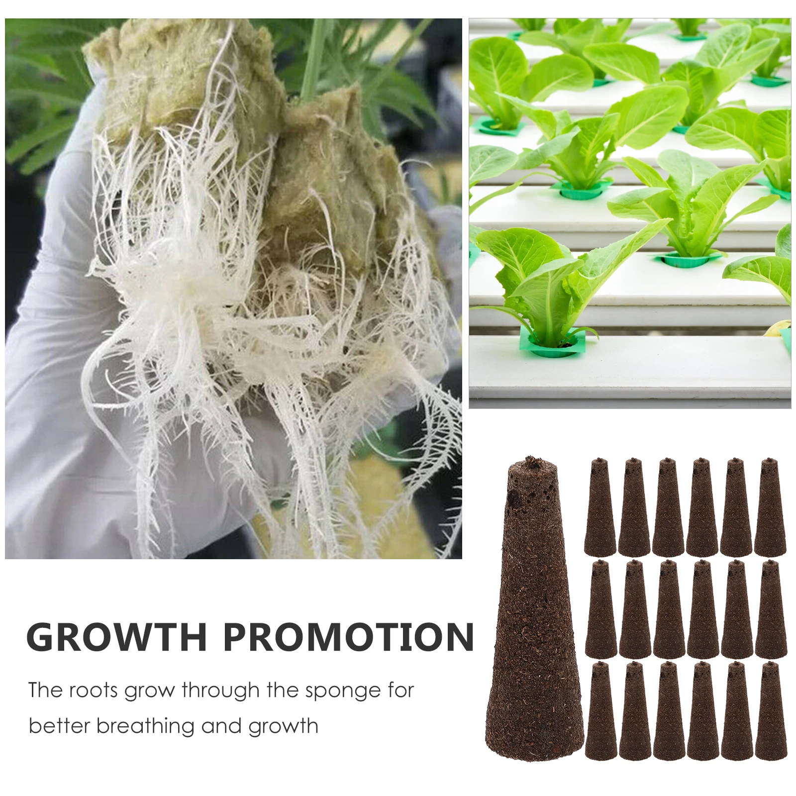 

Cultivate Seedlings Garden Plant Sponges Vegetables Wheatgrass Sprout Cone Shape Hydroponic Soil free for Planting