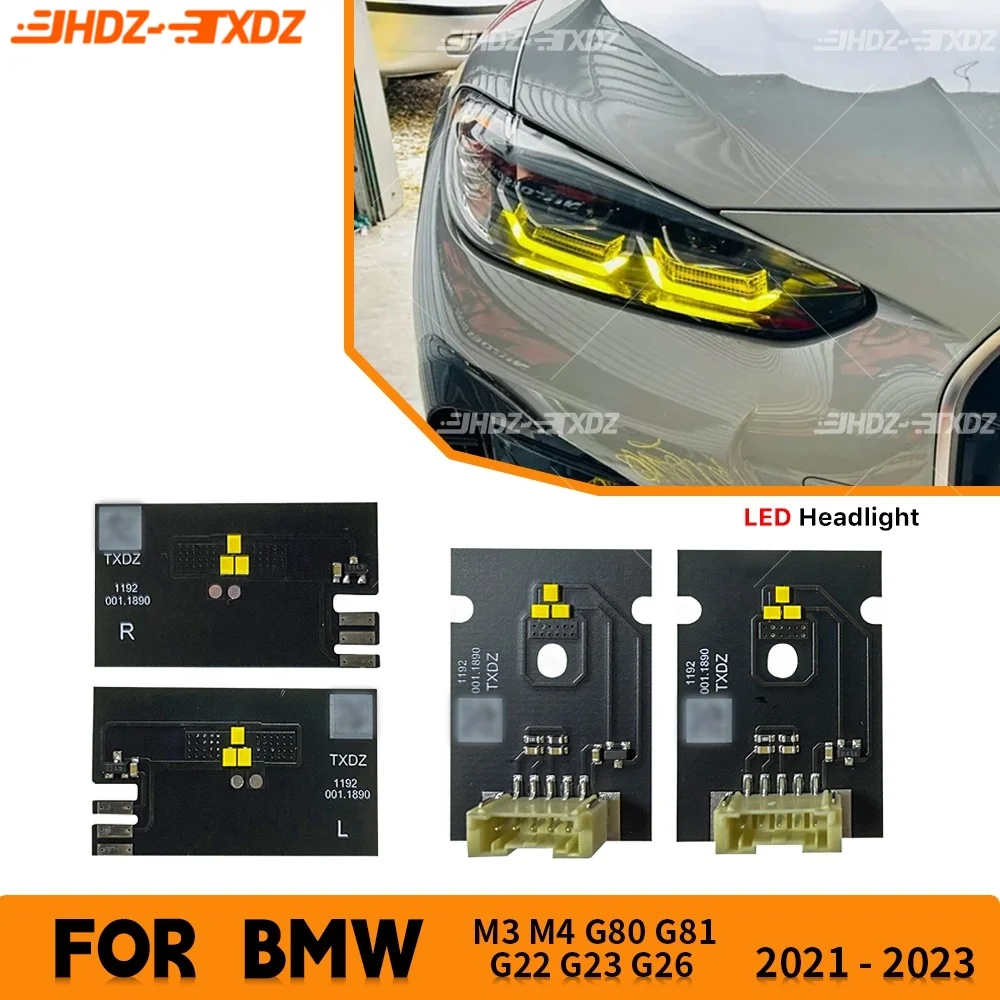 

Светодиодная плата Angel Eyes DRL для BMW G80 M3 G82 G83 M4 G22 G23 G26 2021-2024 Желтый Янтарный Синий Красный Источник дневных ходовых огней