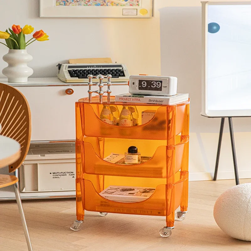 

Multilayer Acrylic Small Cart, Nordic Style Side Table and Kitchen Sundries Organizer, Compact and Stylish Design