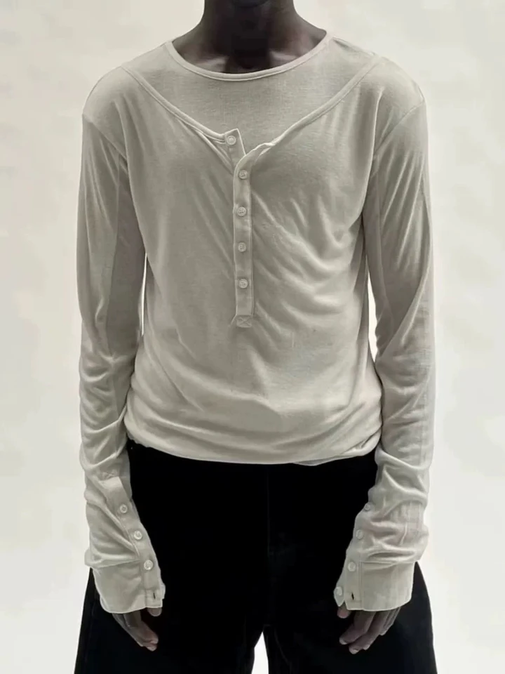 No Faith Studios Slim Fit round Ne Double Layer irt Bla White ex