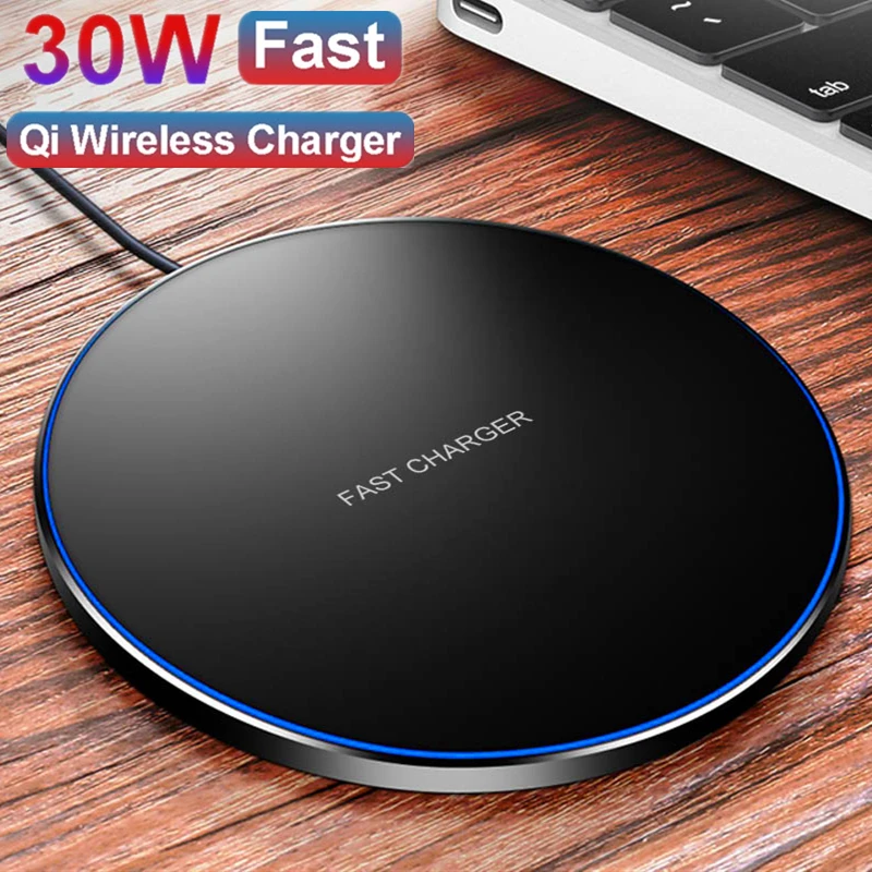 

30W Fast Wireless Charger Pad for iPhone 14 13 12 11 XS Pro Max XR X 8 Plus For Samsung S22 S21 S20 Xiaomi Induction Charging