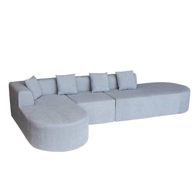 

Customized Comfortable Fabric L-Shape Sectional Corner Sofa Set with Memory Foam Modular Design for Living Room Warehouse Use