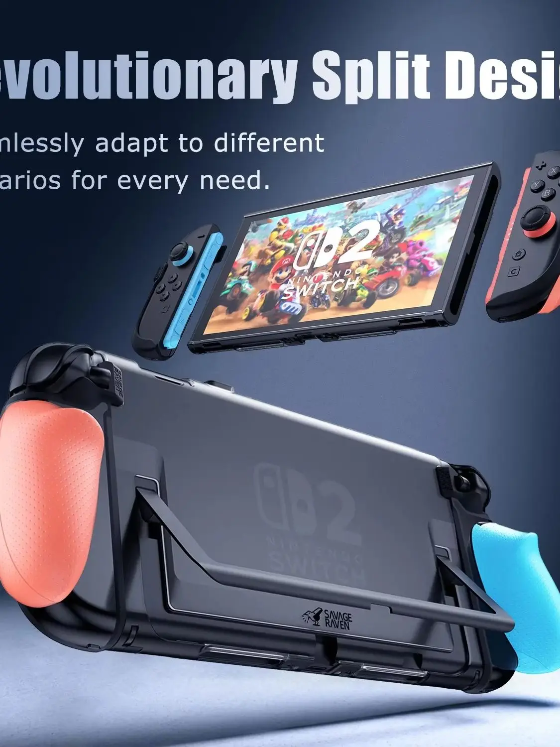 Savage Raven od Skull & Co. FissionGrip NeoGrip GripCase Wymienny Ergonomiczny Uchwyt Ochronny do Nintendo Switch 2 — zdjęcie produktu 7