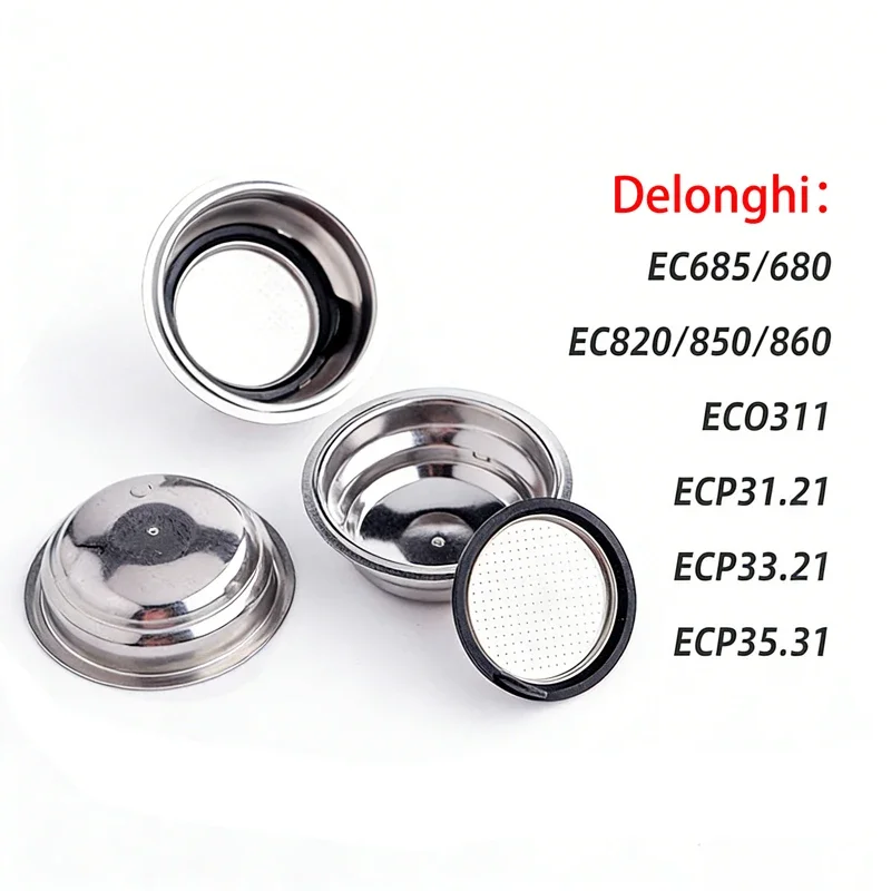 51mm 1Cup 2Cup Pressurized Filter Basket ESE Pod Filter Basket for Delonghi EC680 EC685 ECP35.31 ECF01 Coffee Machine