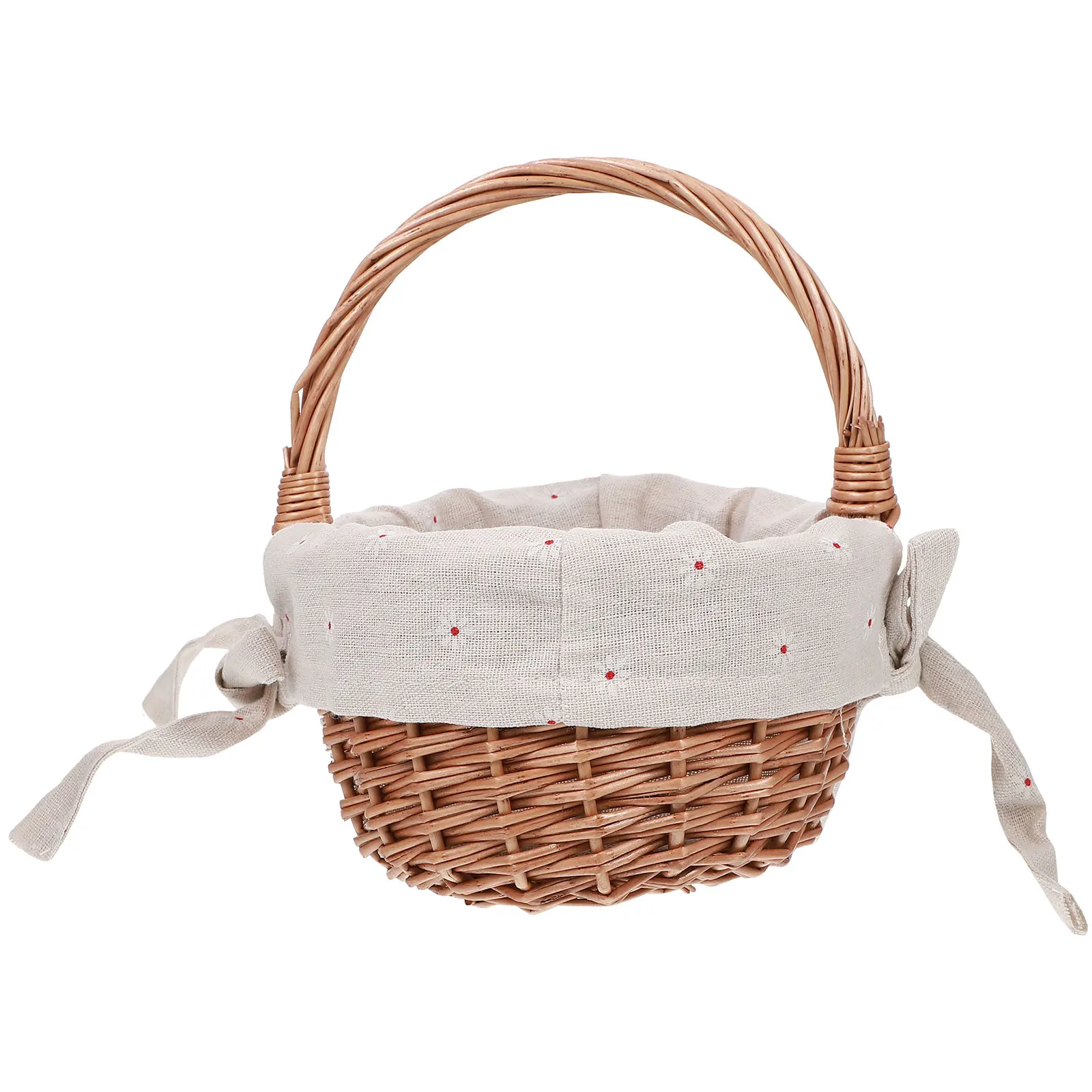 

Woven Flower Basket Handmade Portable Wedding Decorative Storage Baskets Round Egg Shaped Textile Linen Wicker