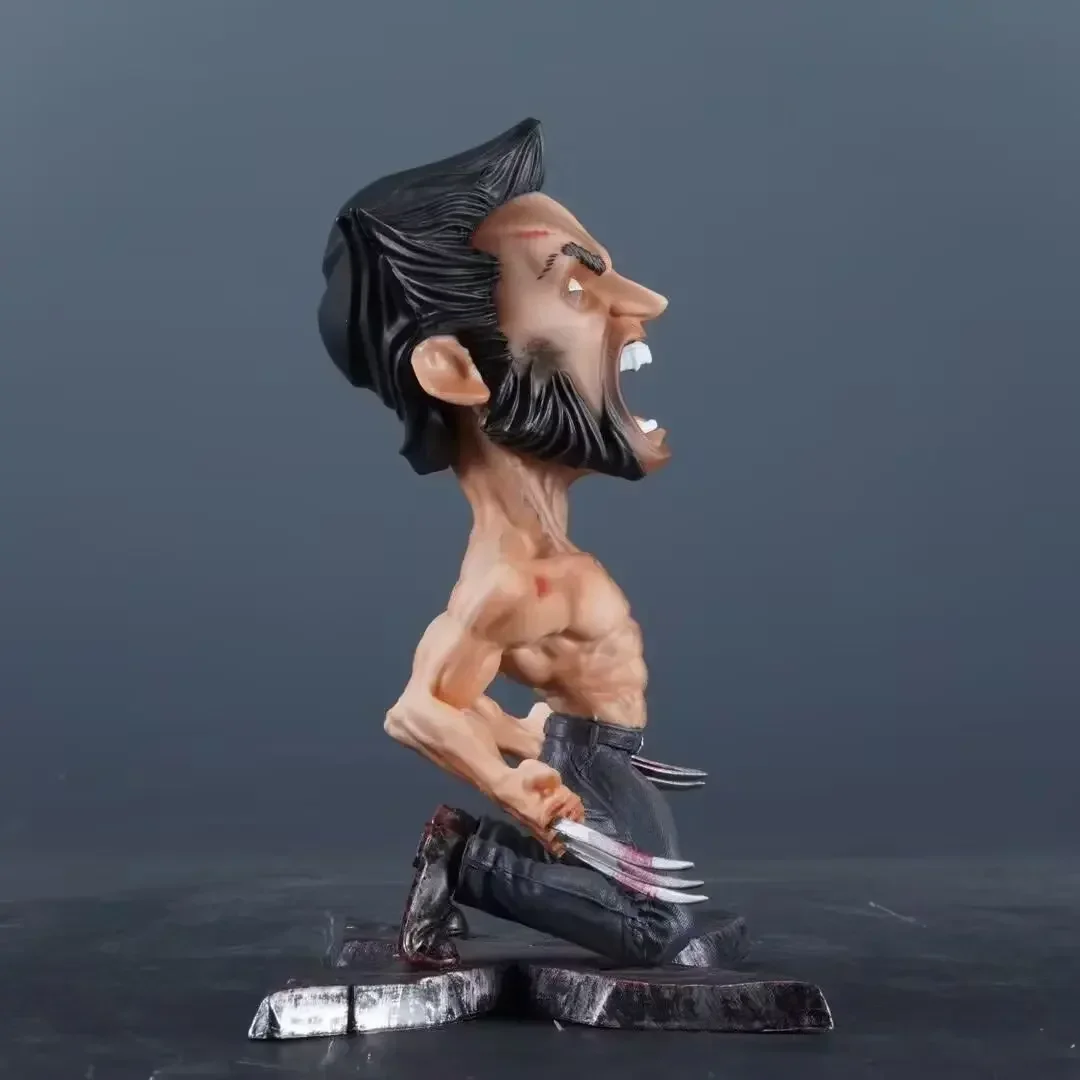 Wolverine Anime Action GK Figurines, Loup à Genoux, X-Men, Figurine Version Q, Ornement de Bureau, Modèle Statue, Poupées Personnalisées, Cadeaux, En Stock