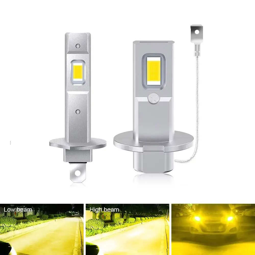 

Алюминиевая серебряная светодиодная фара с белым диодом, мини-размер H1, лампы для фар, беспроводная CANBUS, супер яркая автомобильная фара