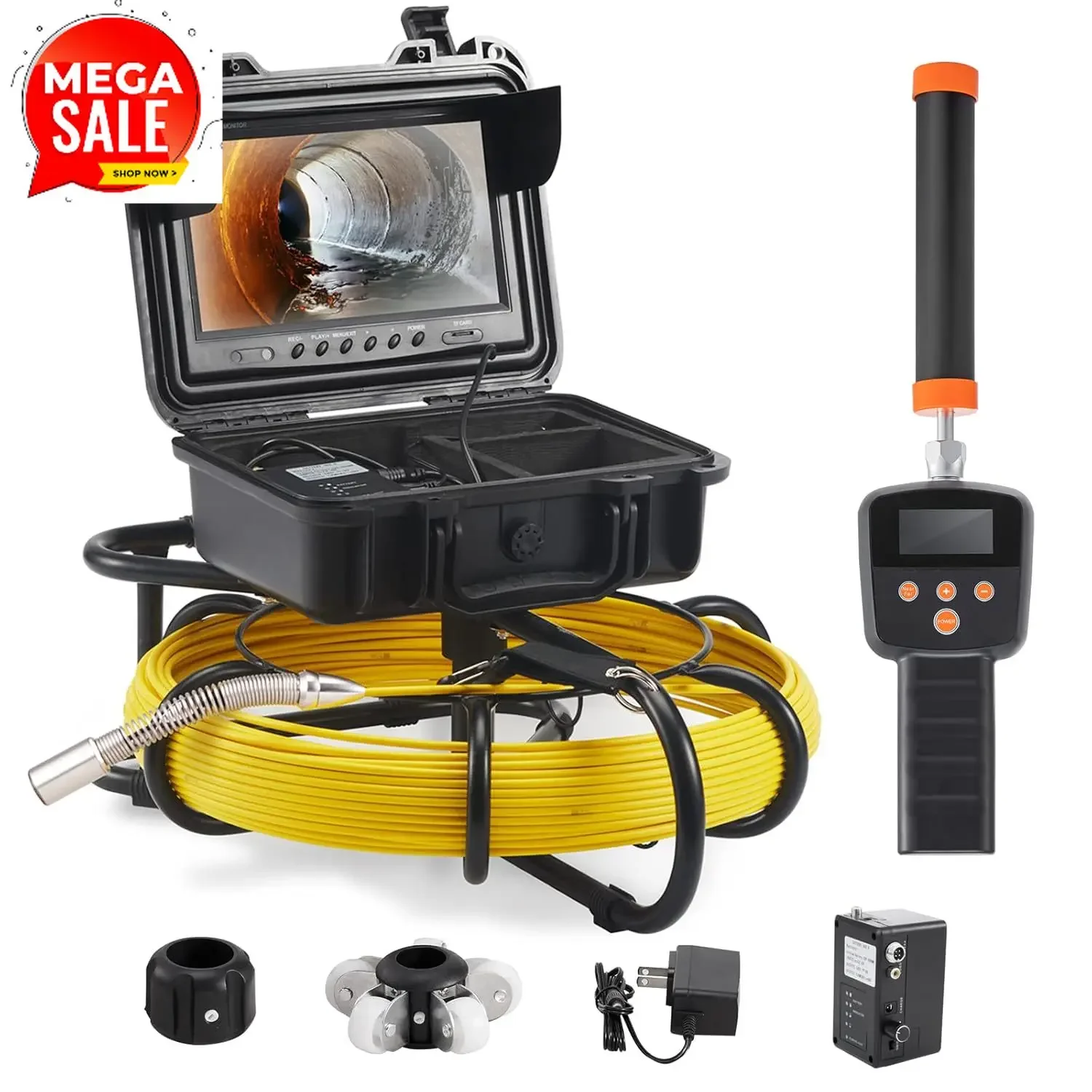 Sewer Camera with 512Hz Locator, 165 ft/50 m, 9