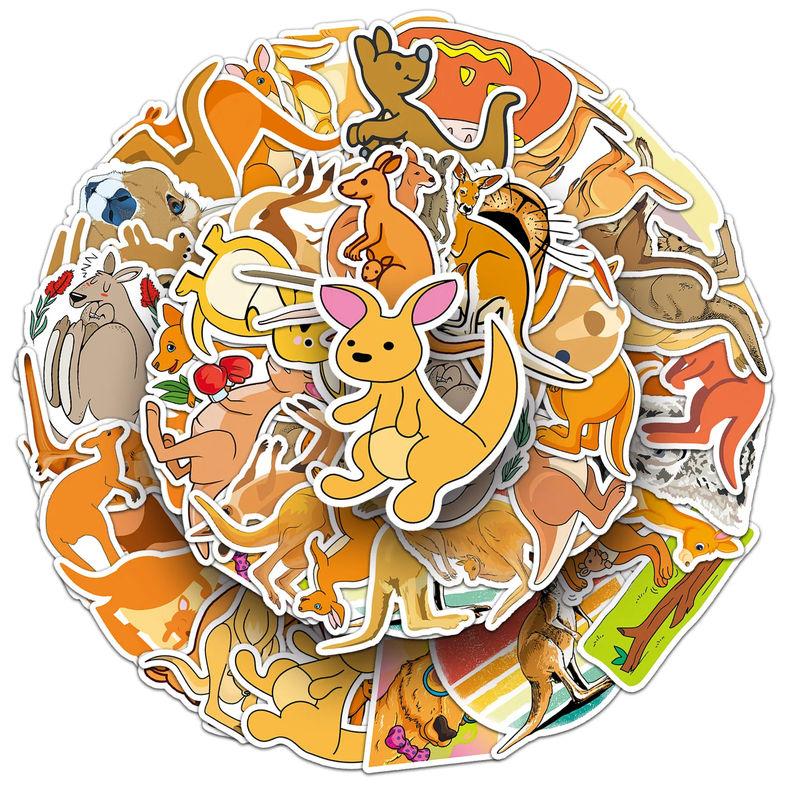 50Pcs Creative Cartoon Style Cute Australian Kangaroo Series Graffiti Stickers For Helmet Desktop Wall Decoration DIY Stickers