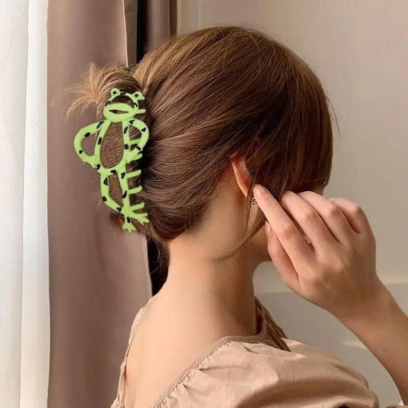 Hair Claw Frog Shape Jaw Clamps Hair Strong Hold Grips Accessories For Thin Thick Curly Hair Portable Claw Hair Clips Birthday