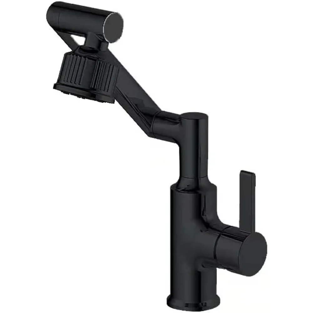 

Lefton Rotatable Faucet with 5 Water Outlet Modes for Bathroom and Kitchen, Matte Black, KF2205-3