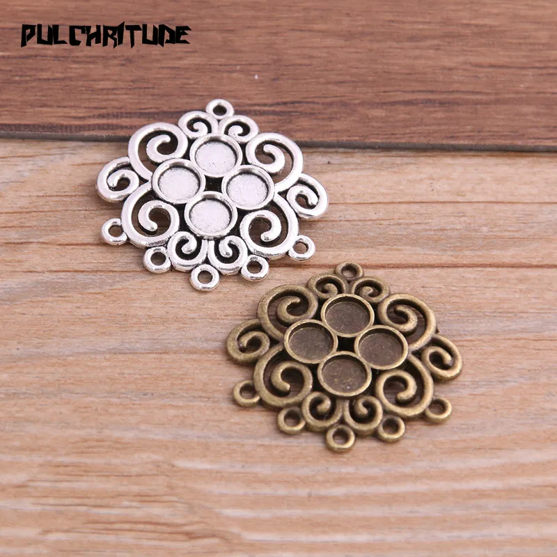 6pcs 29*30mm Two Color Earrings Connection Charms Jewelry Diy Earrings Connector Charms For Earring Making