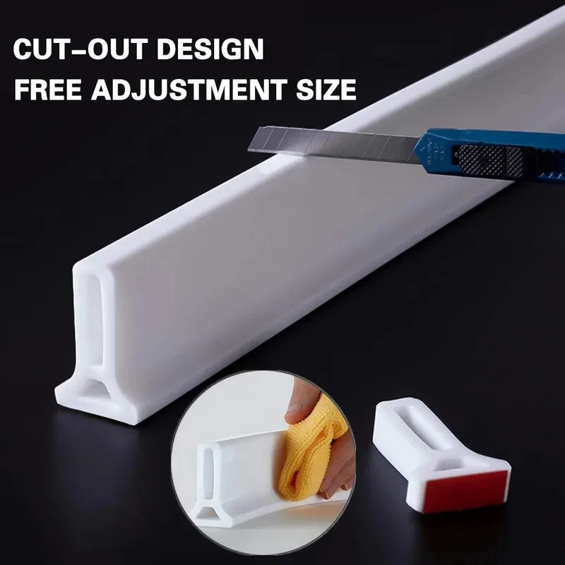 

DIY Shower water barrier Silicone Bendable Water Retaining Strip for Bathroom Door Threshold Washing Machine Shower Dam Barrier
