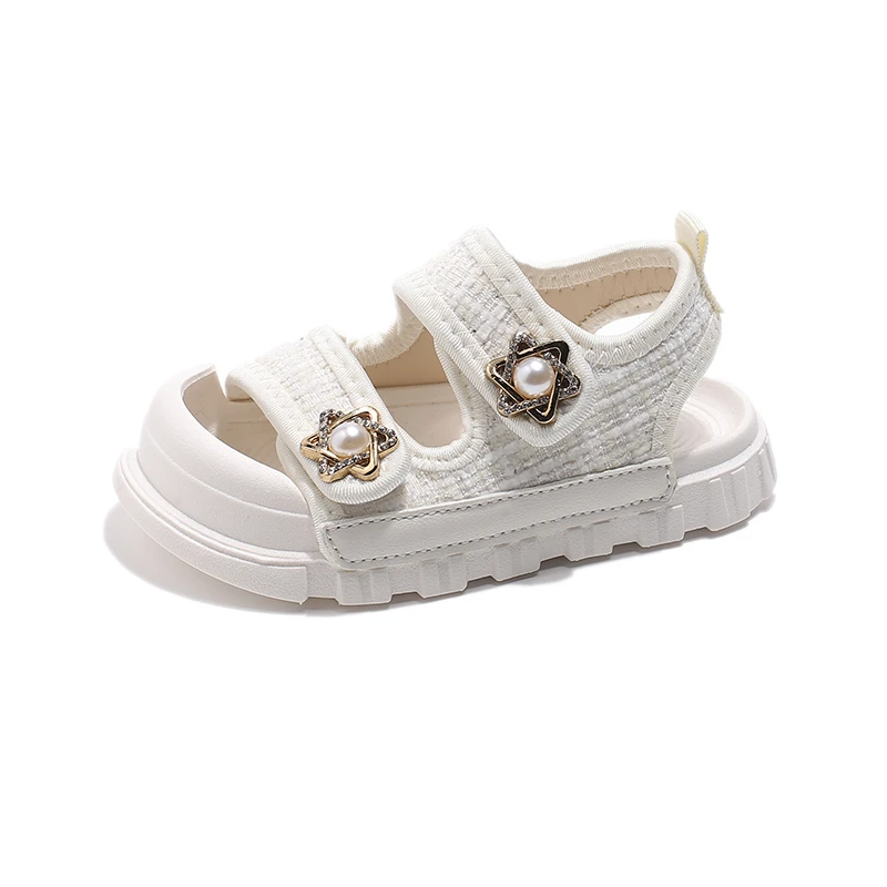 2025 Summer New Children Sandals Girls Elegant Princess Style Sandals Baby Anti-kick Foot Protection Sandals