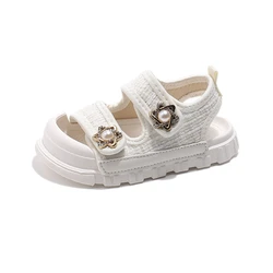 2025 Summer New Children Sandals Girls Elegant Princess Style Sandals Baby Anti-kick Foot Protection Sandals