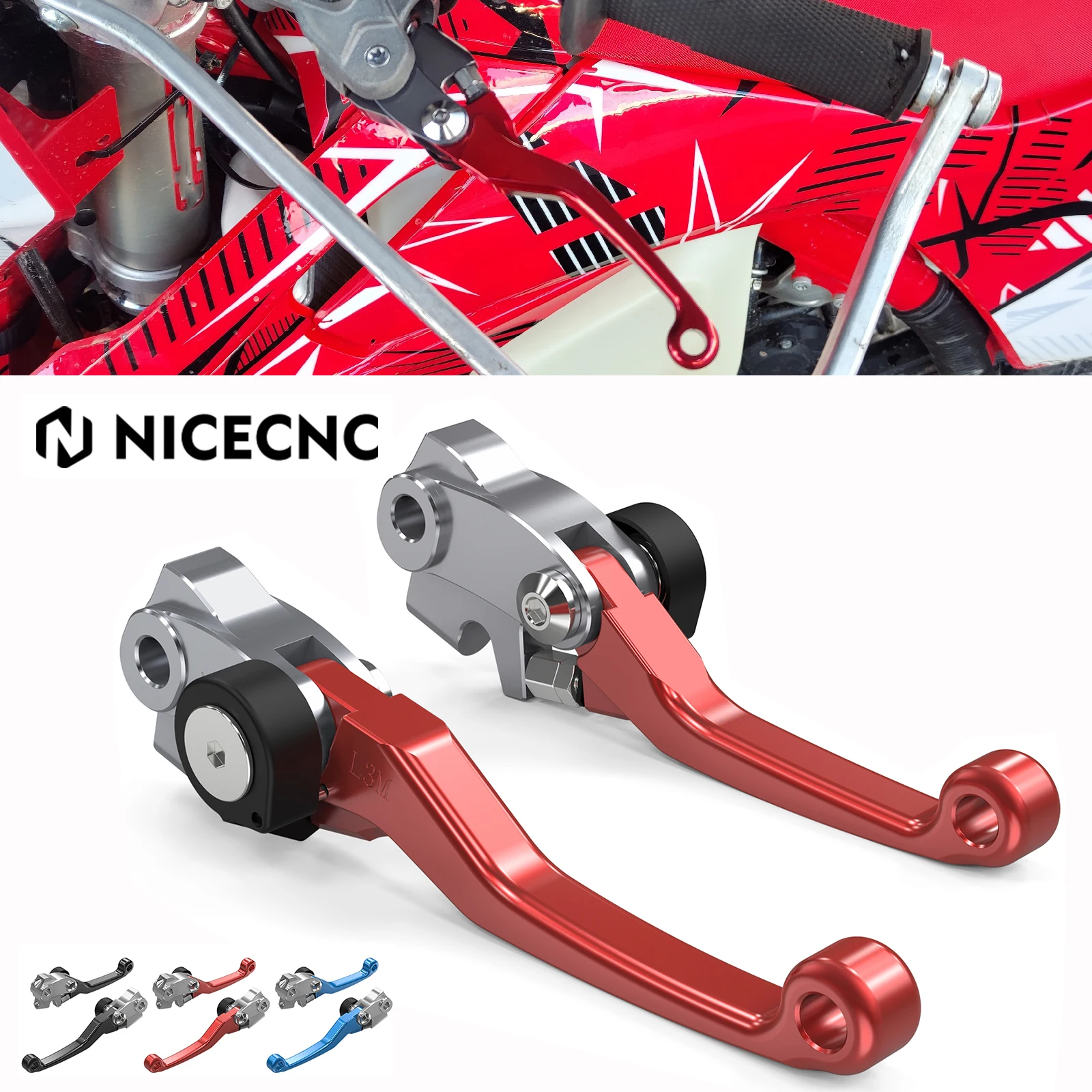 

NICECNC Folding Brake Lever & Clutch Lever For GASGAS EC 250 300 250F 350F 450F 500F 2021 2022 2023 2024 ES 350 500 EW500F 2024