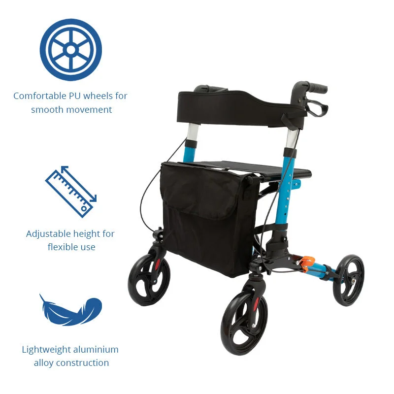 Wholesale Easy-Folding Upright Walker & Rollator Walking Assist Equipment for Elderly Disabled & Patient Rehabilitation
