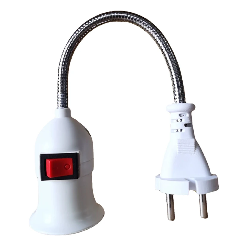 Direct Plug Swivel Lamp Head Lamp Mouth E27 Large Screw Lamp Holder Type Universal Hose With Switch