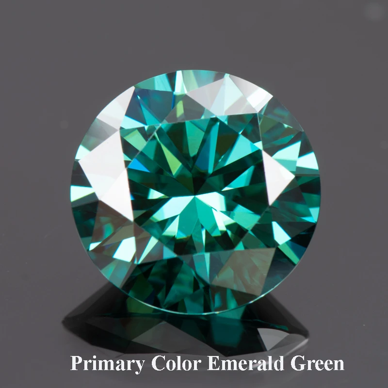 

Moissanite Round Cut 8 Hearts 8 Arrows Primary Color Emerald Green Lab Grow Diamond Charms Jewel Making with GRA Authentication