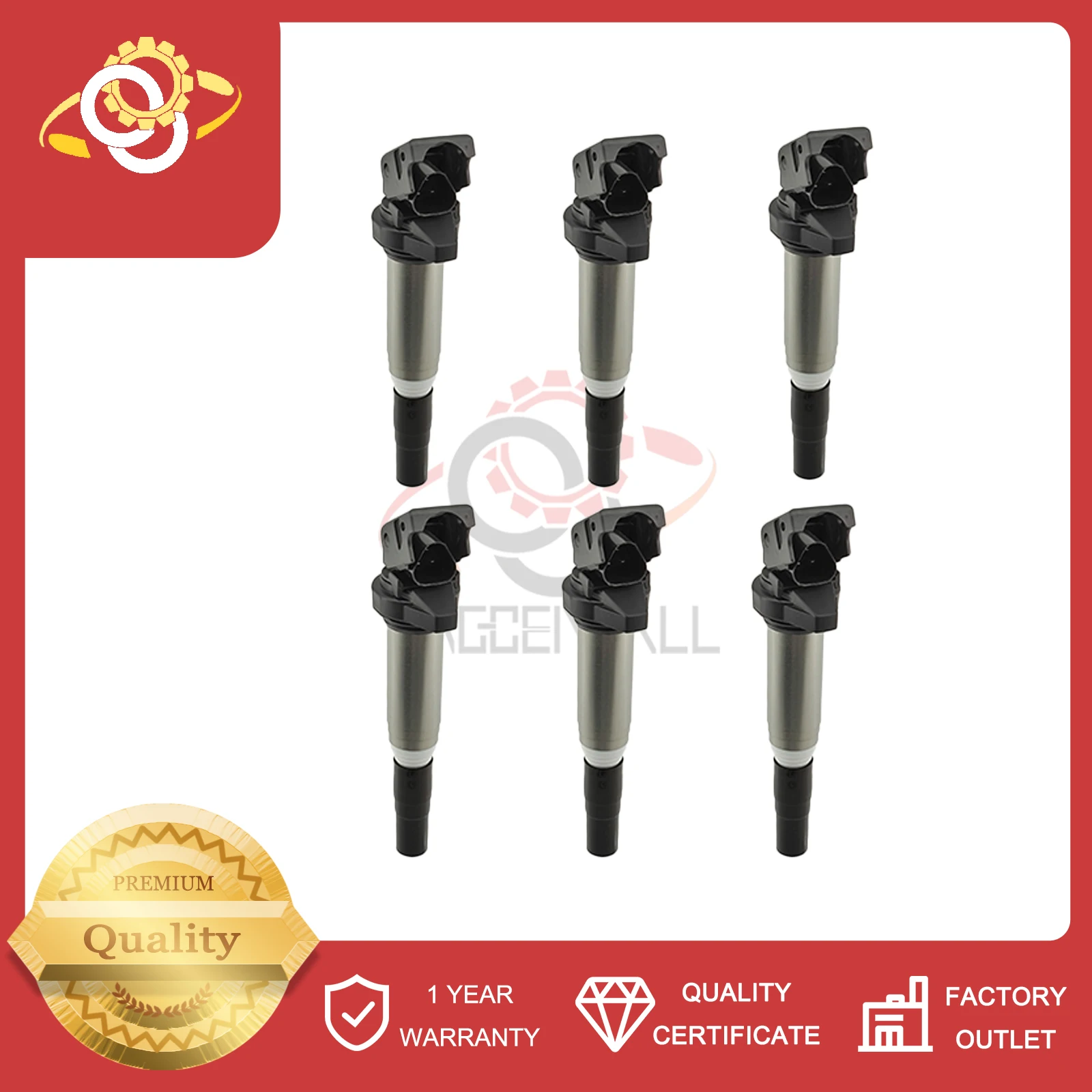 6Pcs New High Quality Ignition Coils 8616153 7571643 0148594 7550012 Compatible With BMW 550i 650i 750i M5 M6 X5 X6 X7 4.4L