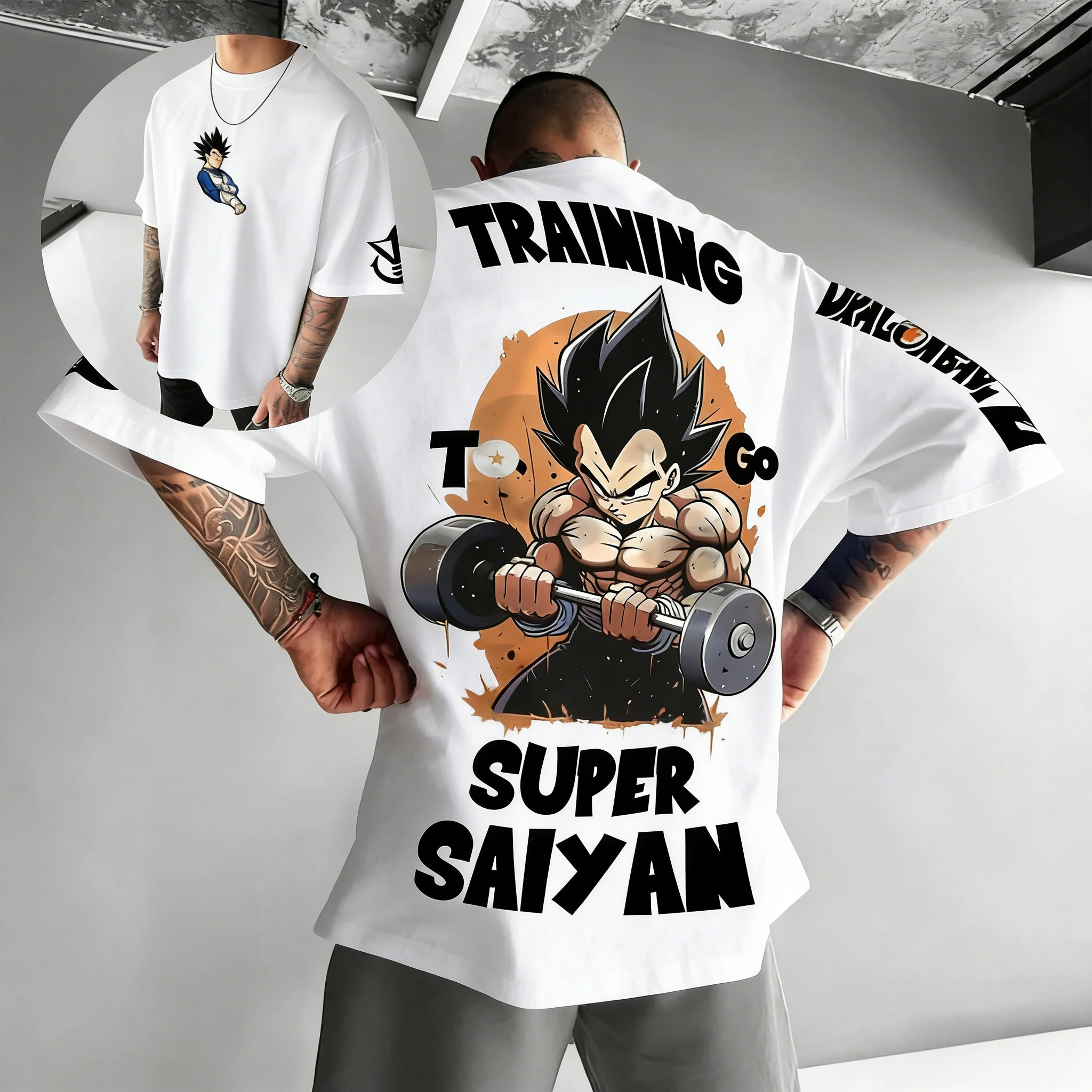 لعبة دراغون بول فيغيتا للرجال والنساء 2026 صيف جديد أنيمي Harajuku مزدوجة الوجهين مطبوعة الأمريكية عادية الوالدين والطفل